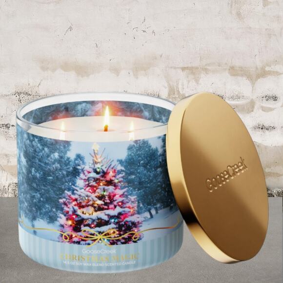 Goose Creek Christmas Magic 3-Wick Candle NEW - Picture 1 of 2